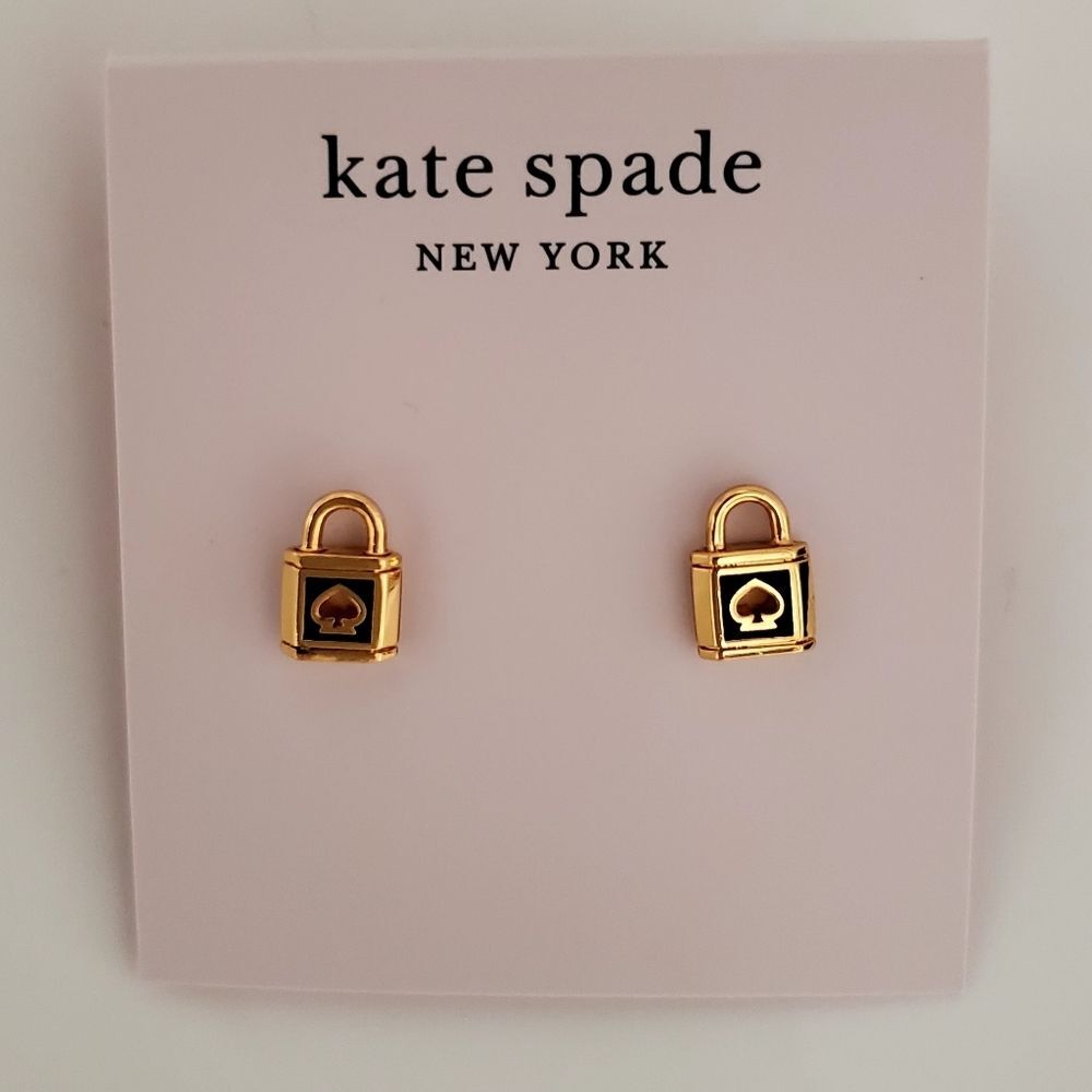 Kate Spade Lock and Spade Enamel Stud Earrings